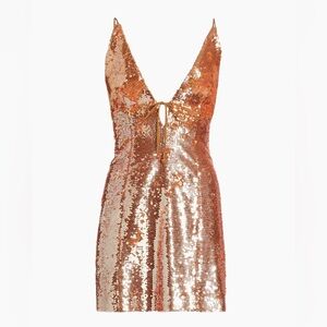 Sabina Musáyev Cava Sequin Minidress in copper size small
